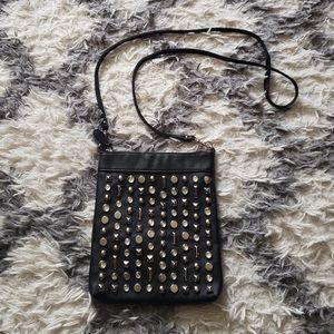 Black studded crossbody purse